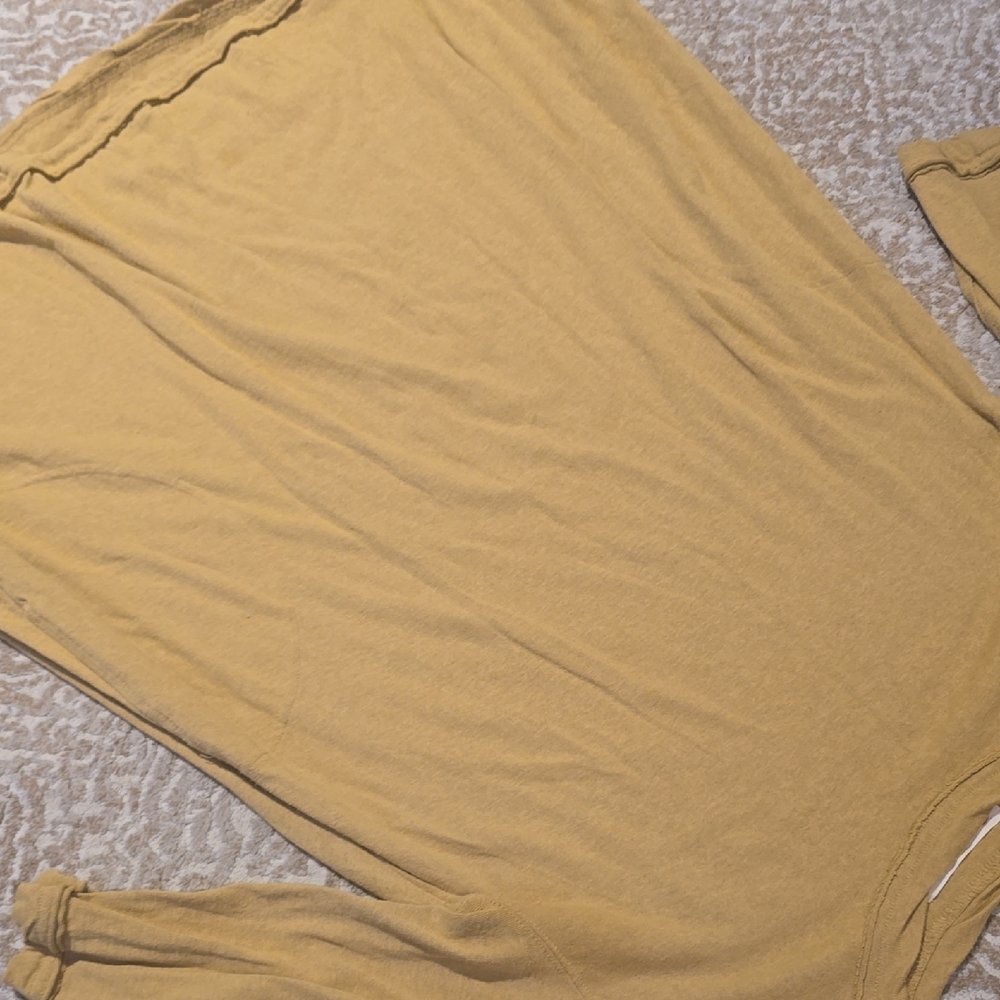 Free People Beach Mustard Yellow Long Sleeve Beach Dress - Picture 3 of 3